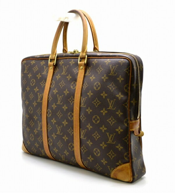 11460449 1 Louis Vuitton Monogram Porte de Cumin Voyage Briefcase Canvas Brown