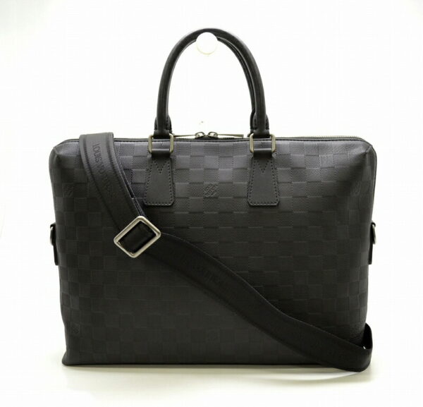 11460801 Louis Vuitton Damier Infini PDJ Porte Documents Business Bag Leather Onyx Black