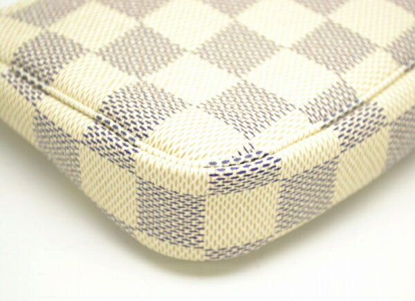 11460985 3 Louis Vuitton Damier Azur Mini Pochette Accessory Pouch Canvas White