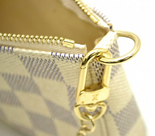 11460985 7 Louis Vuitton Damier Azur Mini Pochette Accessory Pouch Canvas White