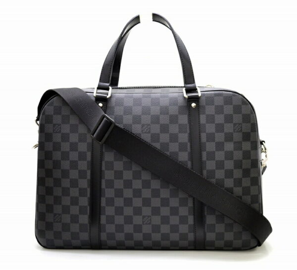 11461248 Louis Vuitton Damier Graphite Yawn Document Bag Canvas Black