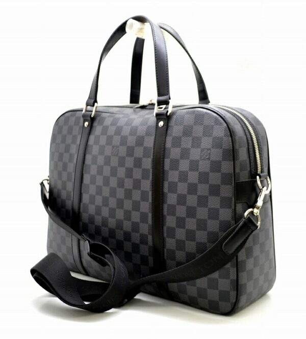 11461248 1 Louis Vuitton Damier Graphite Yawn Document Bag Canvas Black