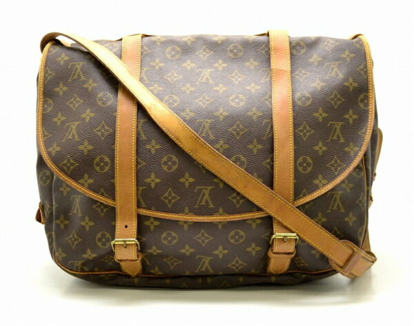 11461283 Louis Vuitton Monogram Saumur GM Crossbody Bag Canvas Brown