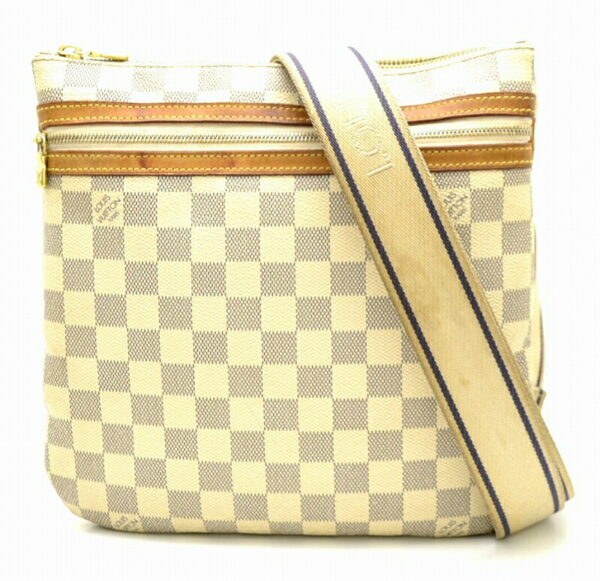 11461435 Louis Vuitton Damier Azur Pochette Bosfall Crossbody Bag Blue