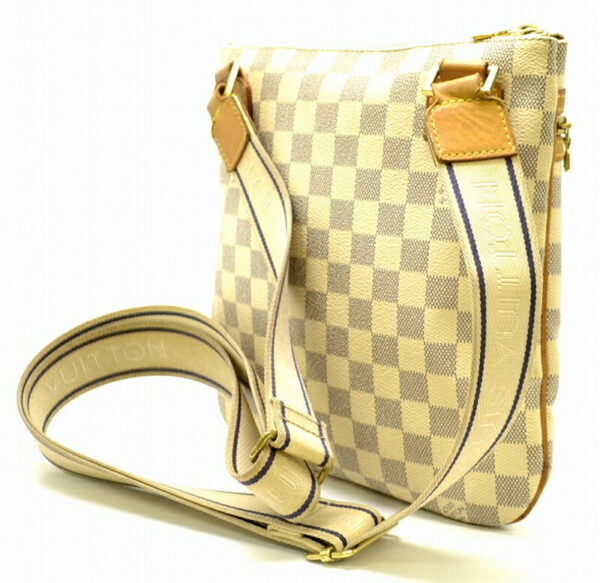 11461435 1 Louis Vuitton Damier Azur Pochette Bosfall Crossbody Bag Blue