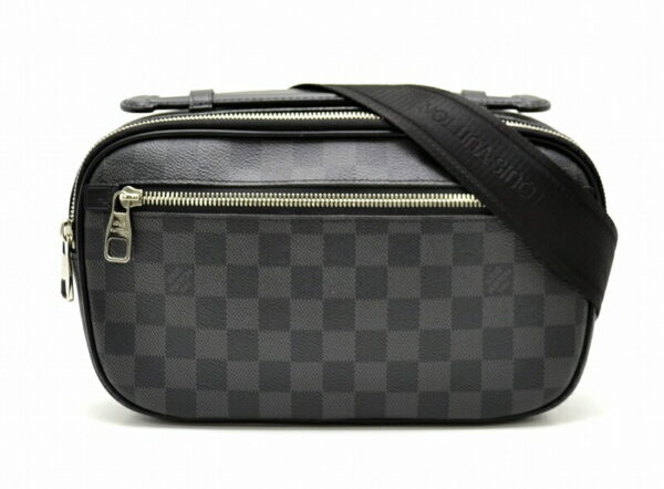 11461528 Louis Vuitton Damier Graphite Umbrella 2WAY Body Bag Canvas Black