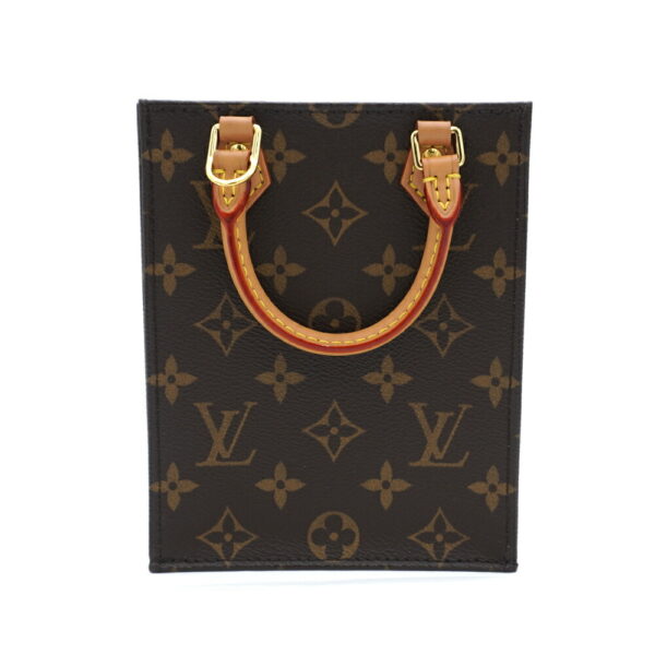 11468 2 Louis Vuitton Petit Sac Plat Handbag Monogram Brown