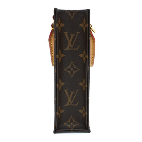 11468 3 Louis Vuitton Petit Sac Plat Handbag Monogram Brown