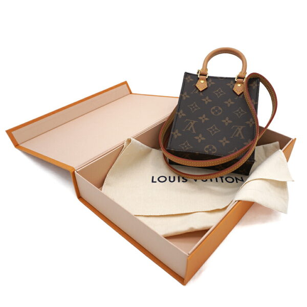 11468 6 Louis Vuitton Petit Sac Plat Handbag Monogram Brown