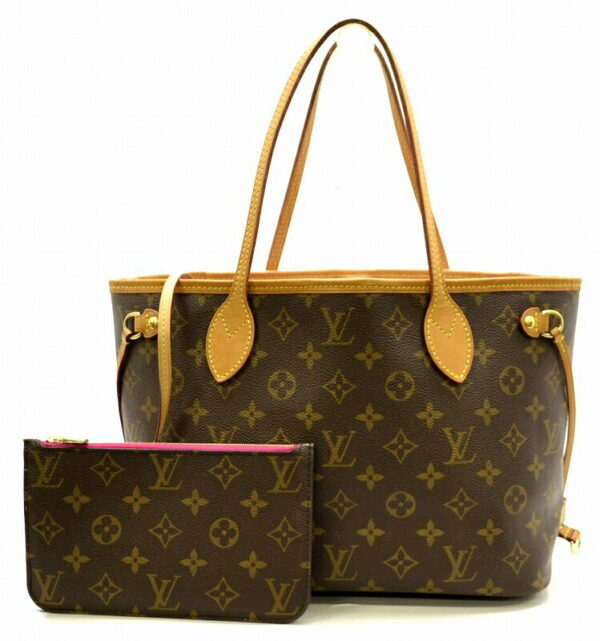 11470083 Louis Vuitton Monogram Neverfull PM Tote Bag with Pouch Canvas Fuchsia