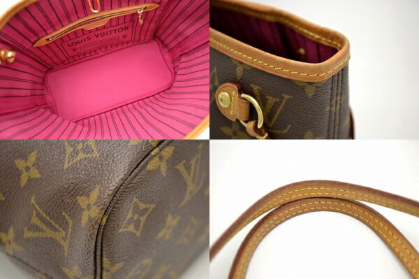 11470083 2 Louis Vuitton Monogram Neverfull PM Tote Bag with Pouch Canvas Fuchsia