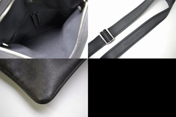 11470204 2 Louis Vuitton Taiga Sasha Crossbody Bag Leather Ardoise Black