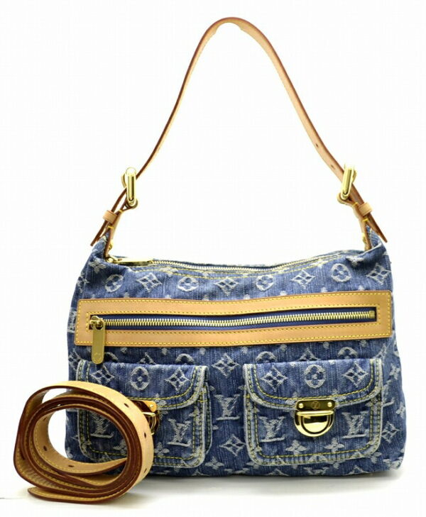 11470220 Louis Vuitton Monogram Denim Baggy PM 2WAY Shoulder Bag Canvas Blue