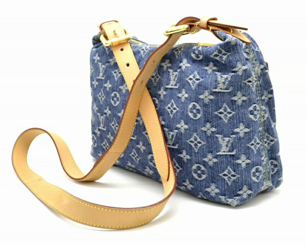 11470220 1 Louis Vuitton Monogram Denim Baggy PM 2WAY Shoulder Bag Canvas Blue