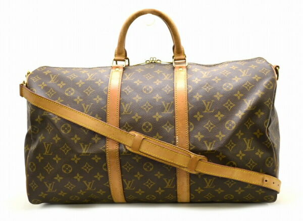 11470812 Louis Vuitton Monogram Keepall Bandouliere 50 Bag Canvas Brown