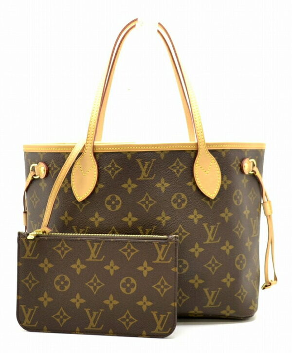 11471063 Louis Vuitton Monogram Neverfull PM Tote Bag with Pouch Canvas Brown