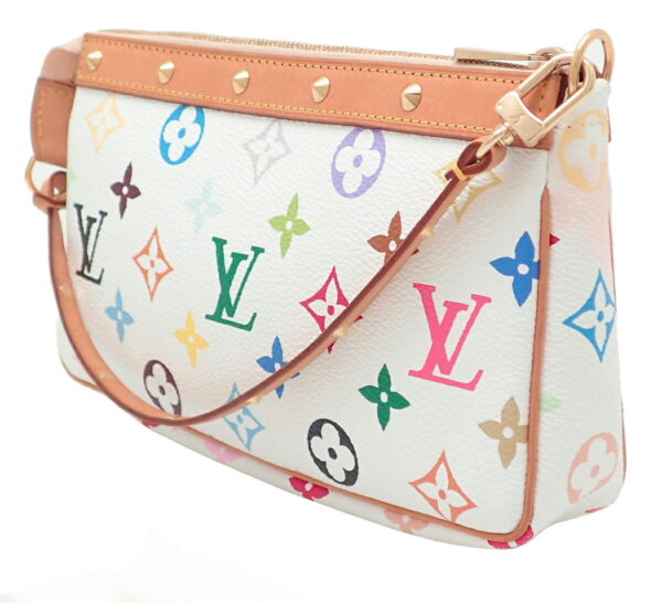 11471391 1 Louis Vuitton Multicolor Pochette Accessory Pouch Leather White