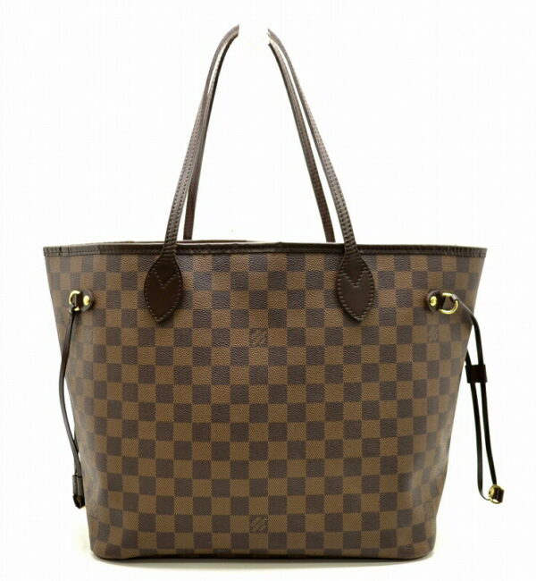 11471535 Louis Vuitton Damier Neverfull MM Tote Bag Canvas Brown