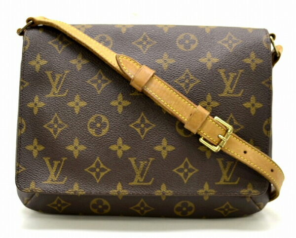 11471702 Louis Vuitton Monogram Musette Tango Shoulder Bag Brown