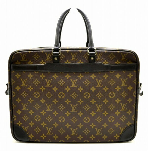 11480017 Louis Vuitton Monogram Macassar Porte de Cumin Voyage GM Document Bag Canvas Brown