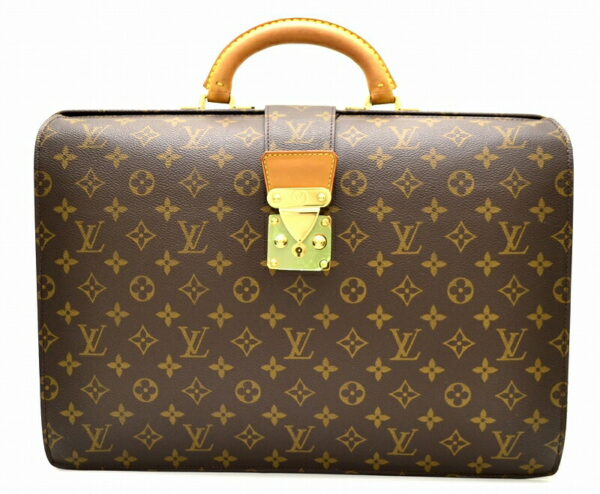 11480338 Louis Vuitton Monogram Serviette Fermoir Document Bag Canvas Brown