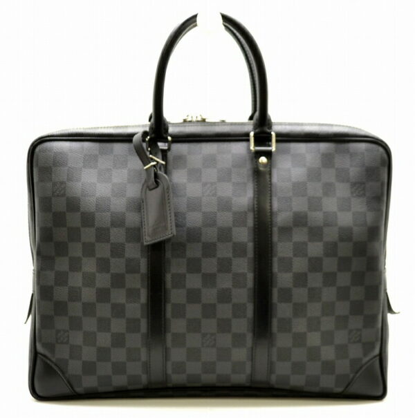 11480871 Louis Vuitton Damier Graphite Porte de Cumin Voyage Briefcase Canvas Black