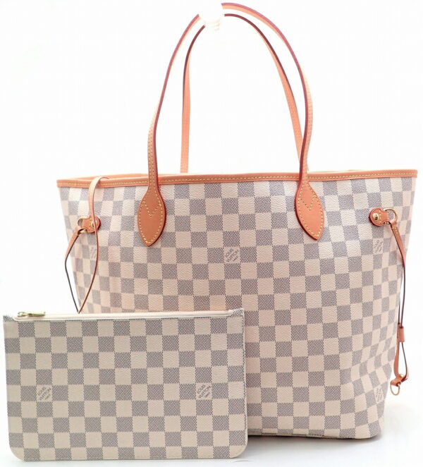 11490758 Louis Vuitton Neverfull MM Tote Bag Damier Azur White