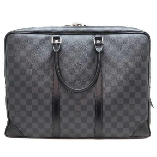 11501 2 Louis Vuitton Porte de Cumain Voyage Shoulder Bag Damier Graphite Black