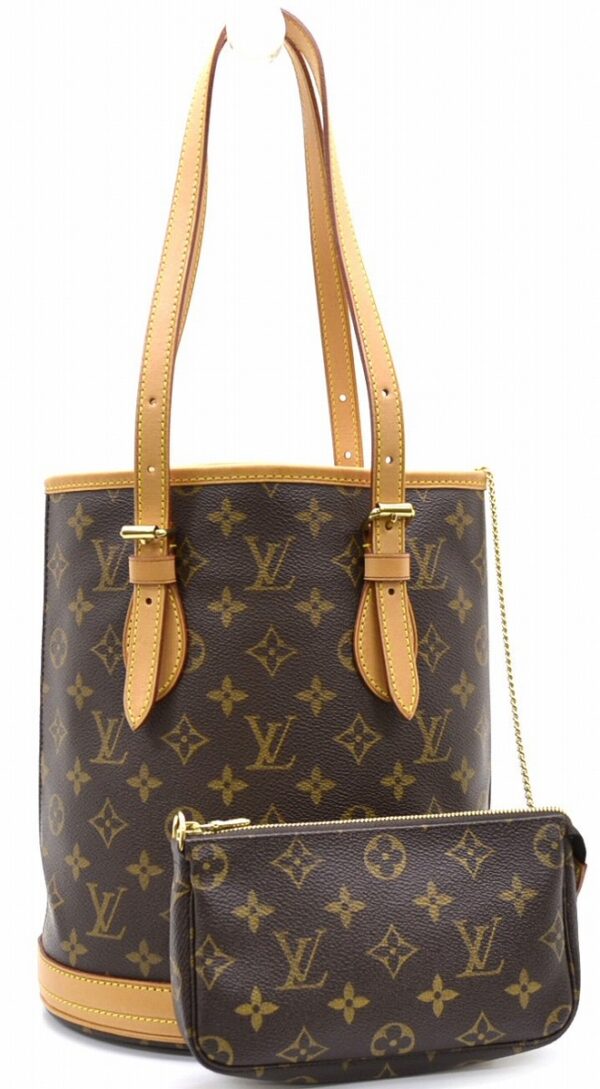 11520616 Louis Vuitton Petit Bucket Tote Bag Monogram Brown