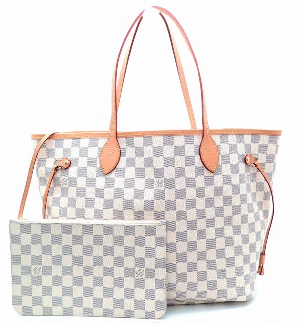 11520849 Louis Vuitton Neverfull MM Tote Bag Damier Azur White