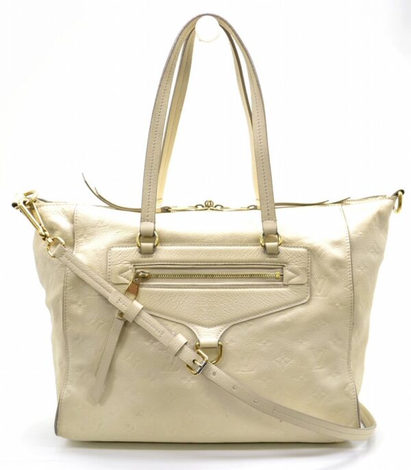 11521069 Louis Vuitton Lumineuse PM Tote Bag Monogram Empreinte White