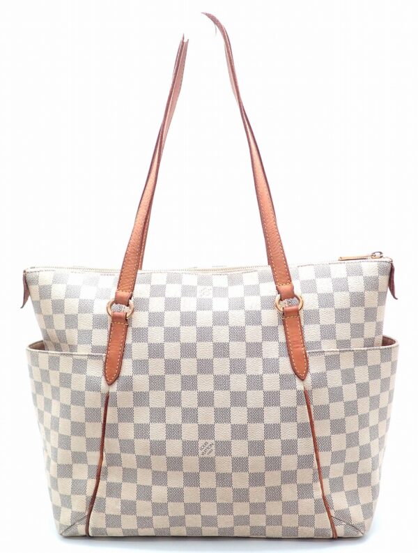 11530514 Louis Vuitton Totally MM Tote Bag Damier Azur White