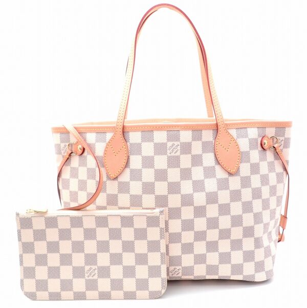 11531398 Louis Vuitton Neverfull PM Tote Bag Damier Azur White