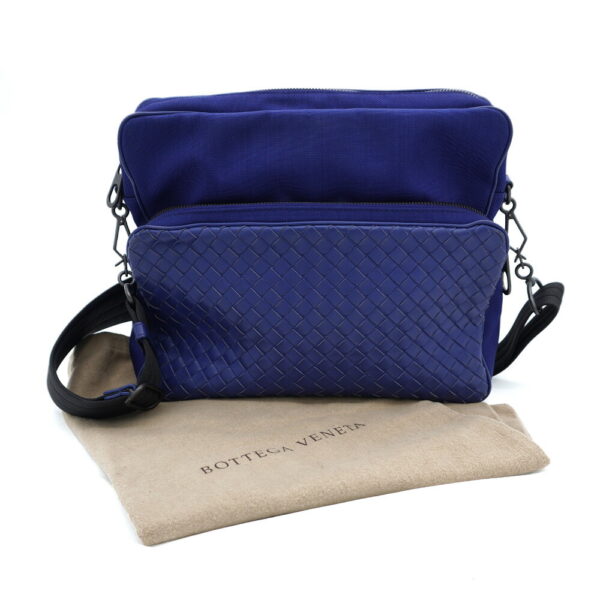 11531 1 Bottega Veneta Intrecciato Shoulder Bag Blue