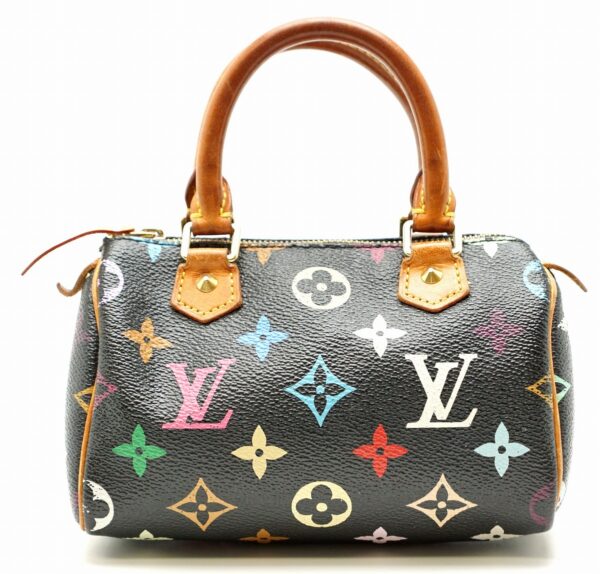 11540266 Louis Vuitton Mini Speedy Pouch Handbag Multicolor Black