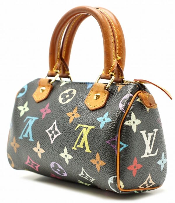 11540266 1 Louis Vuitton Mini Speedy Pouch Handbag Multicolor Black