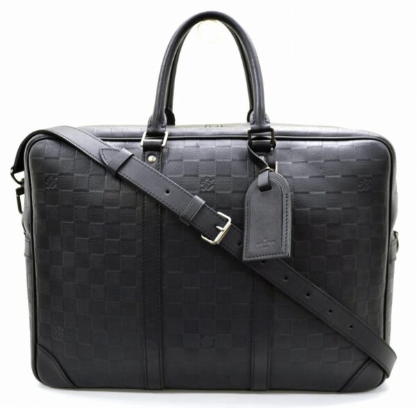 11541061 Louis Vuitton Onyx Document Bag Damier Infini Black