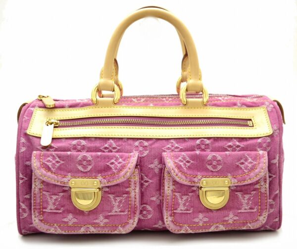 11541306 Louis Vuitton Neo Speedy Handbag Monogram Denim Pink