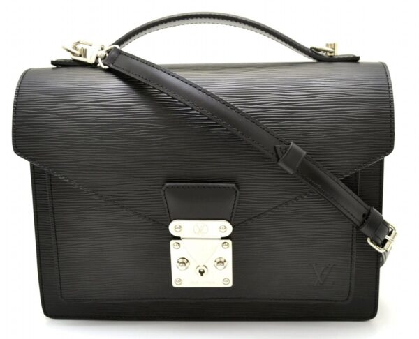 11551225 Louis Vuitton Monceau Handbag Epi Black with Hardware