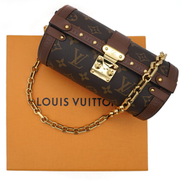 11551 2 Louis Vuitton Papillon Trunk Chain Shoulder Bag Brown