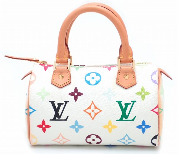 11561180 Louis Vuitton Mini Speedy Handbag Multicolor White