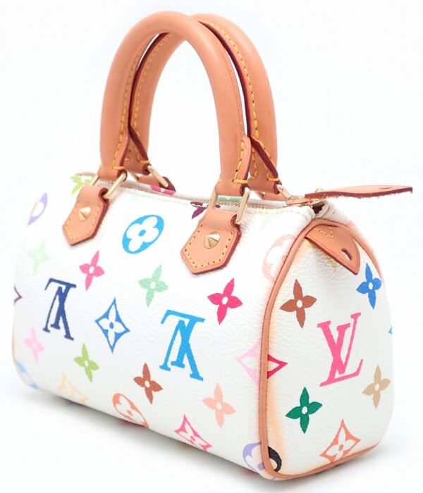 11561180 1 Louis Vuitton Mini Speedy Handbag Multicolor White