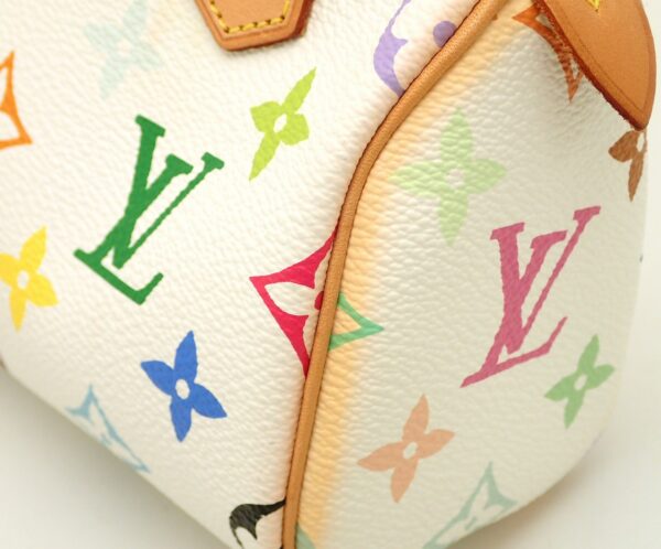 11561180 5 Louis Vuitton Mini Speedy Handbag Multicolor White