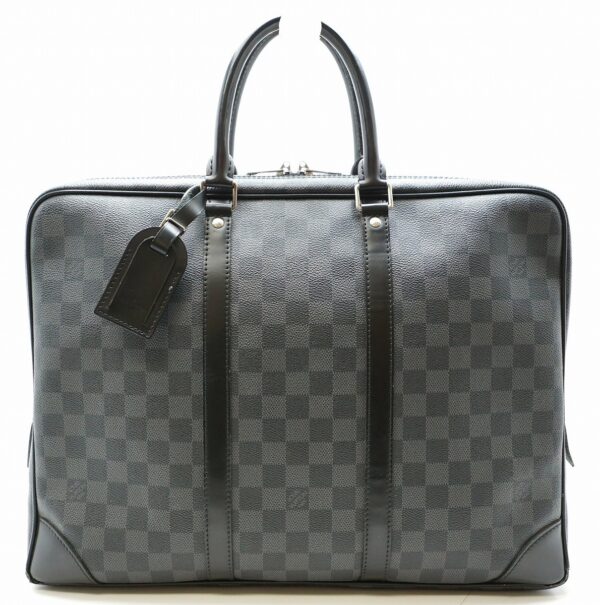 11581115 Louis Vuitton Porte de Cumin Voyage Briefcase Damier Graphite Black