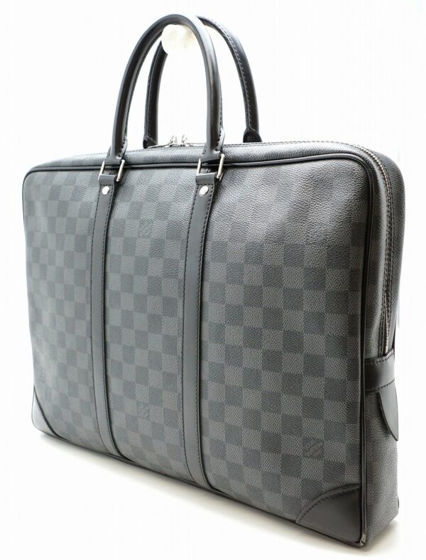 11581115 1 Louis Vuitton Porte de Cumin Voyage Briefcase Damier Graphite Black