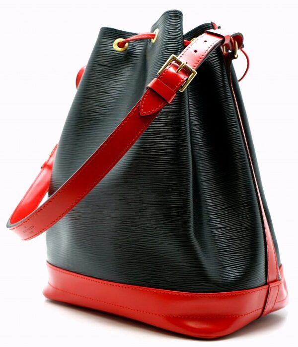 11591384 1 Louis Vuitton Noe Bicolor Shoulder Bag Epi Black Red