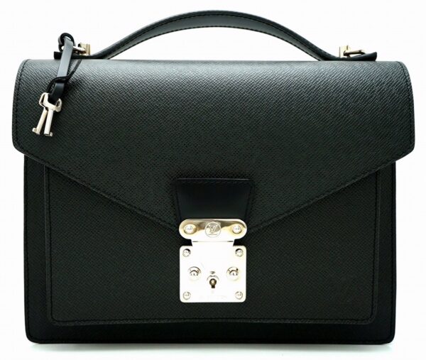 11591393 Louis Vuitton Monceau 28 Bag Taiga Black