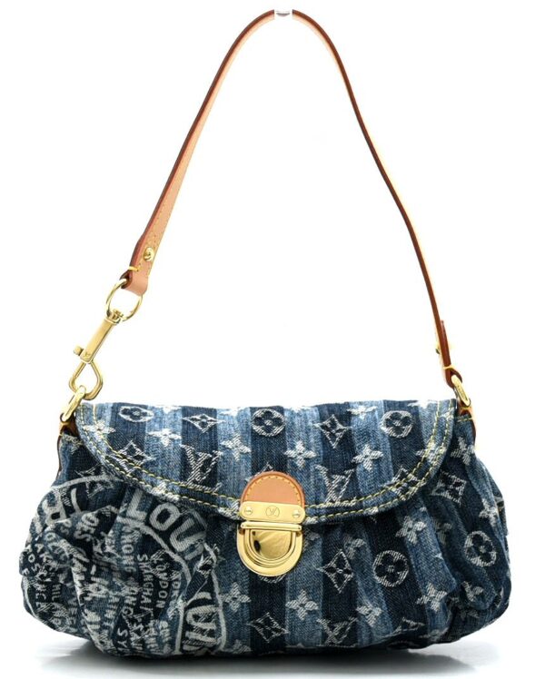 11591395 Louis Vuitton Mini Pleaty Raye Shoulder Bag Denim Blue