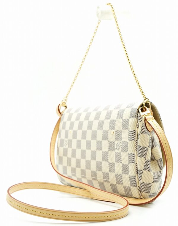 11591492 1 Louis Vuitton Favorite MM Shoulder Bag Damier Azur White