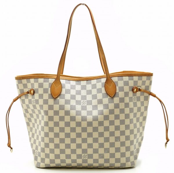 11600016 Louis Vuitton Neverfull MM Tote Bag Damier Azur White